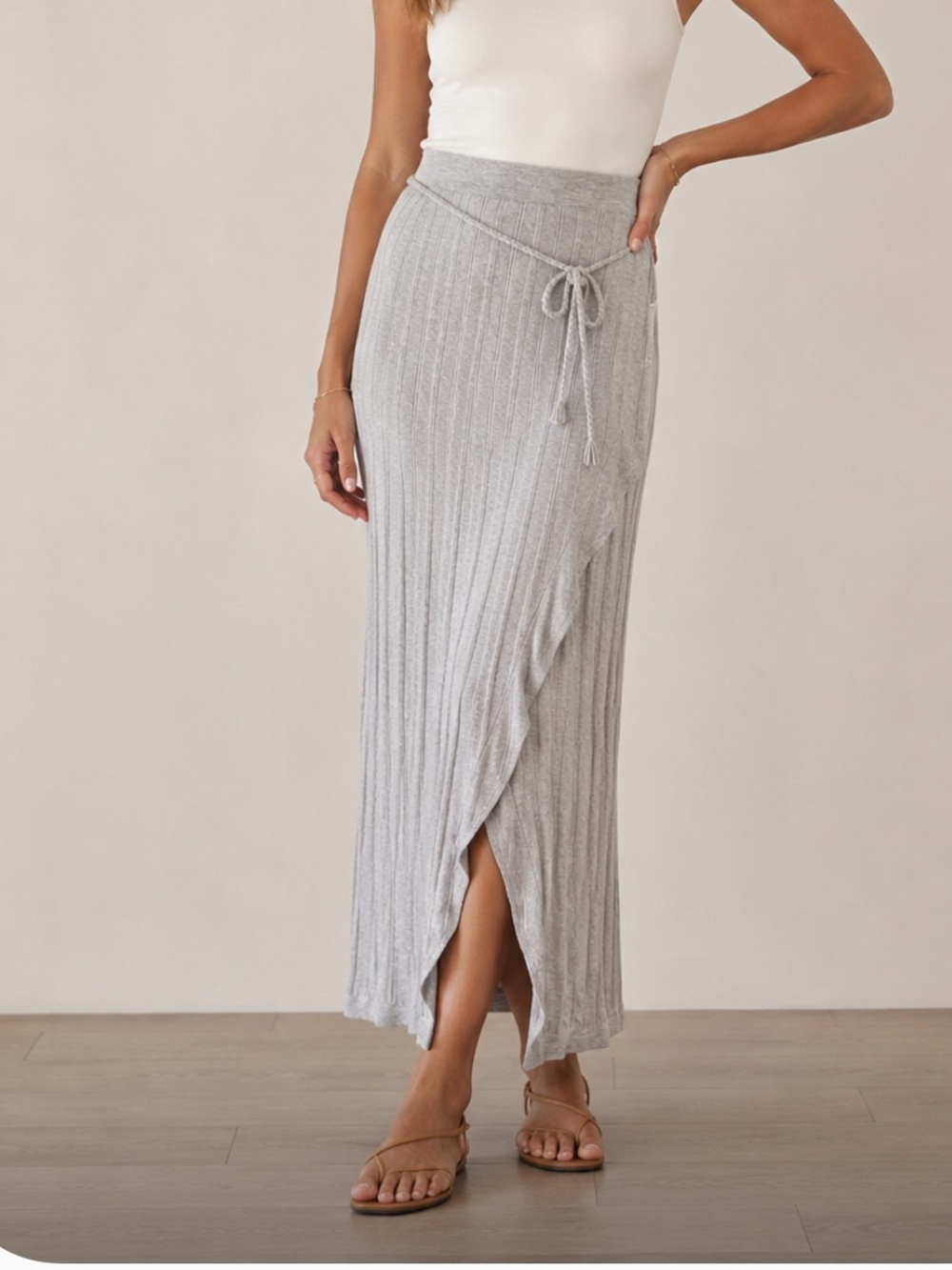 One Grey Day Thea Wrap Skirt NEW
